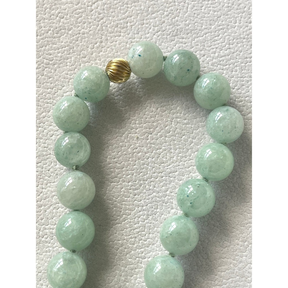 Vintage Aventurine Bead Necklace 32" Endless Strand Gold Tone Spacers 106g - Picture 4 of 7